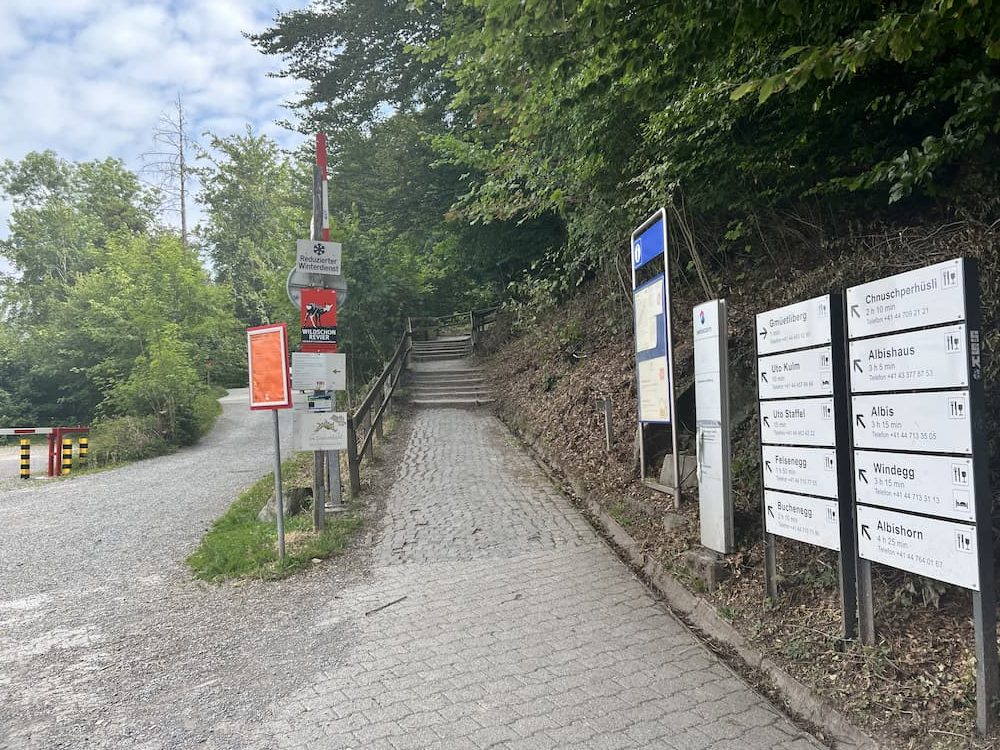 Start of the Planetenweg Trail at the Uetliberg Station