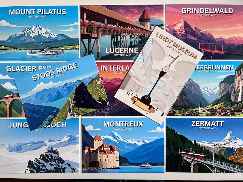 11 Switzerland Postcard Bundle