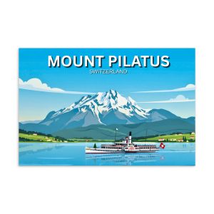 Mount Pilatus Lake Lucerne Switzerland Vintage Postcard