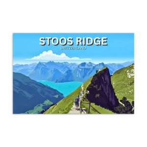 Stoos Ridge Hike Switzerland Vintage Postcard