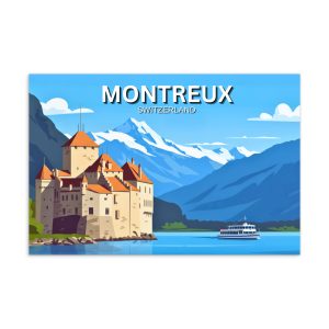 Montreux Lake Geneva Switzerland Vintage Postcard