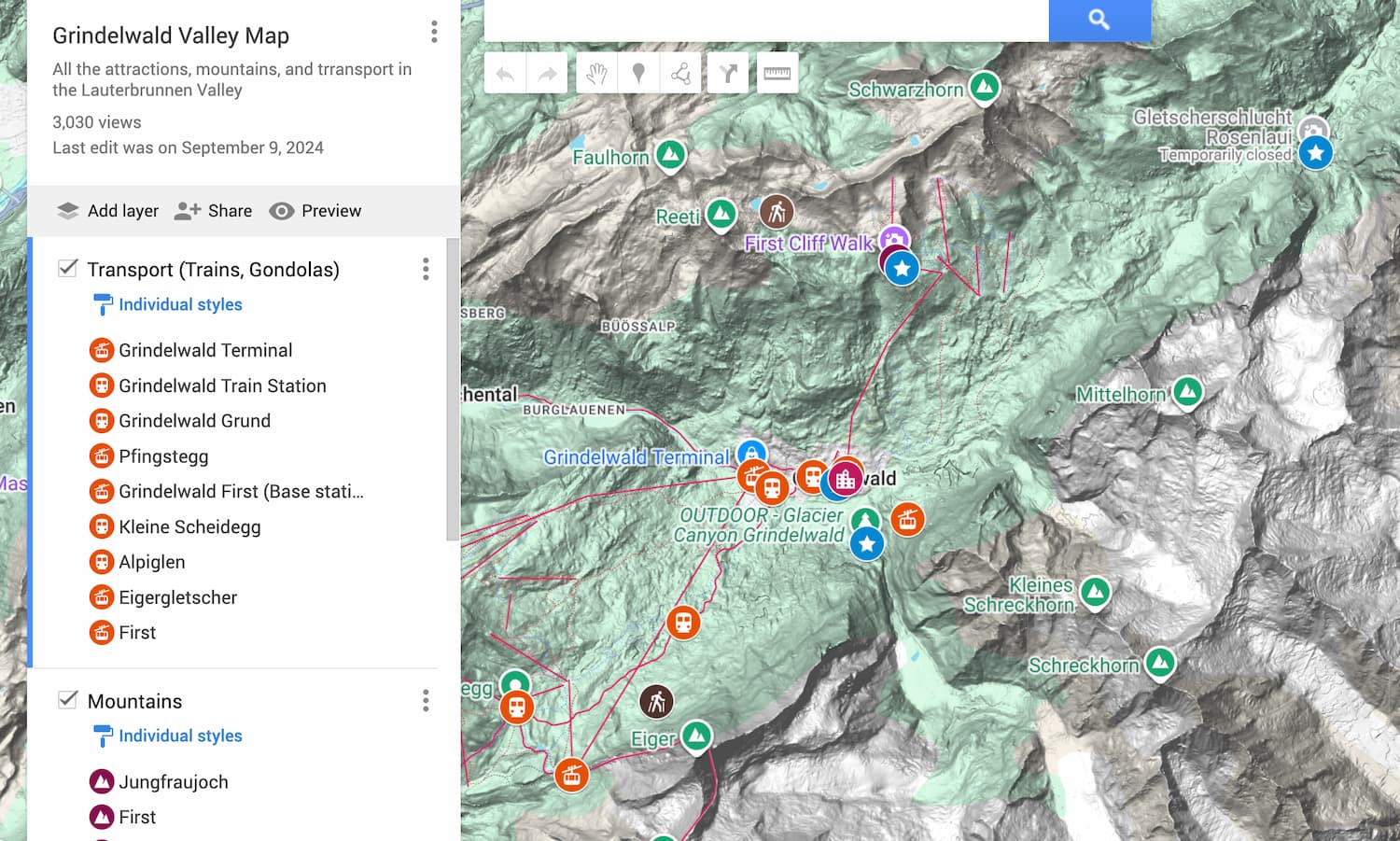 Grindelwald Google Map