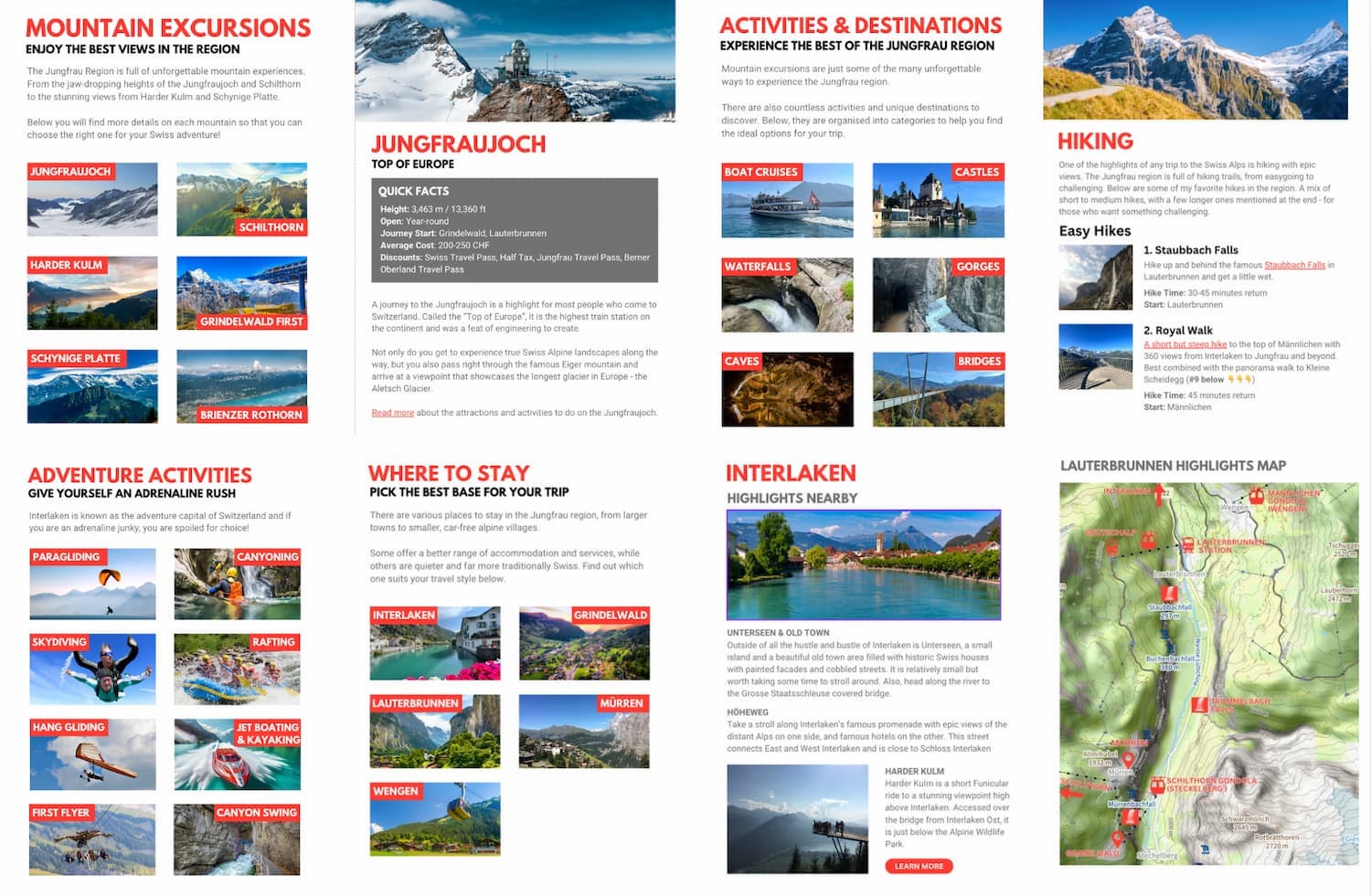 Sneak Peek of Interlaken Guide Pages